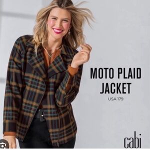 CAbi limited addition plaid moto jacket
